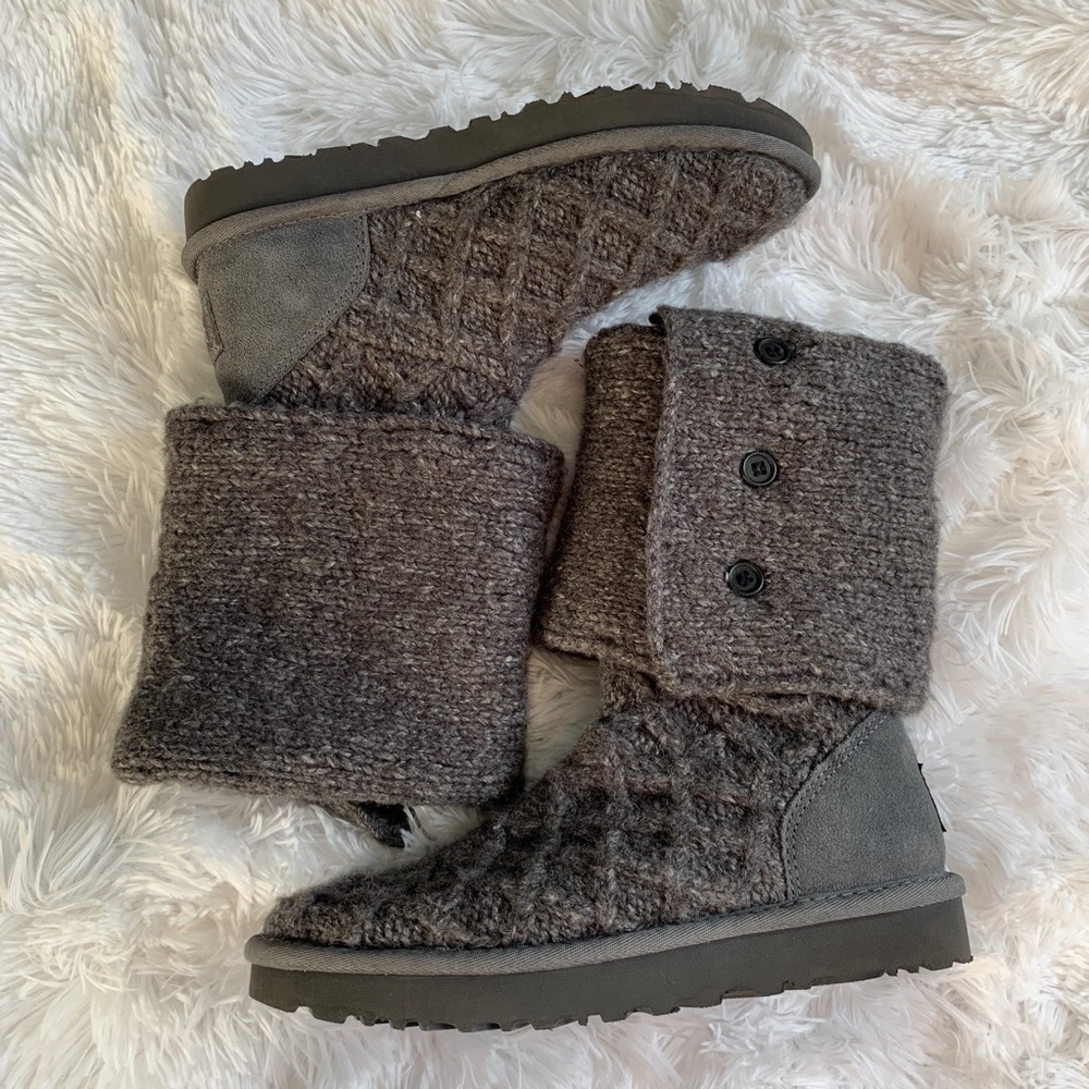 NWOT Grey Ugg Button Boots